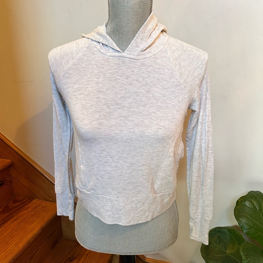 Athleta Girl Cream Hoodie Top